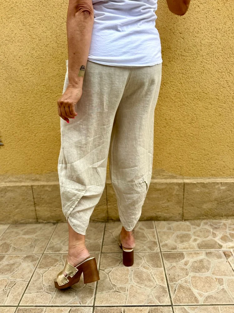 Pantalon en lin Angelo beige