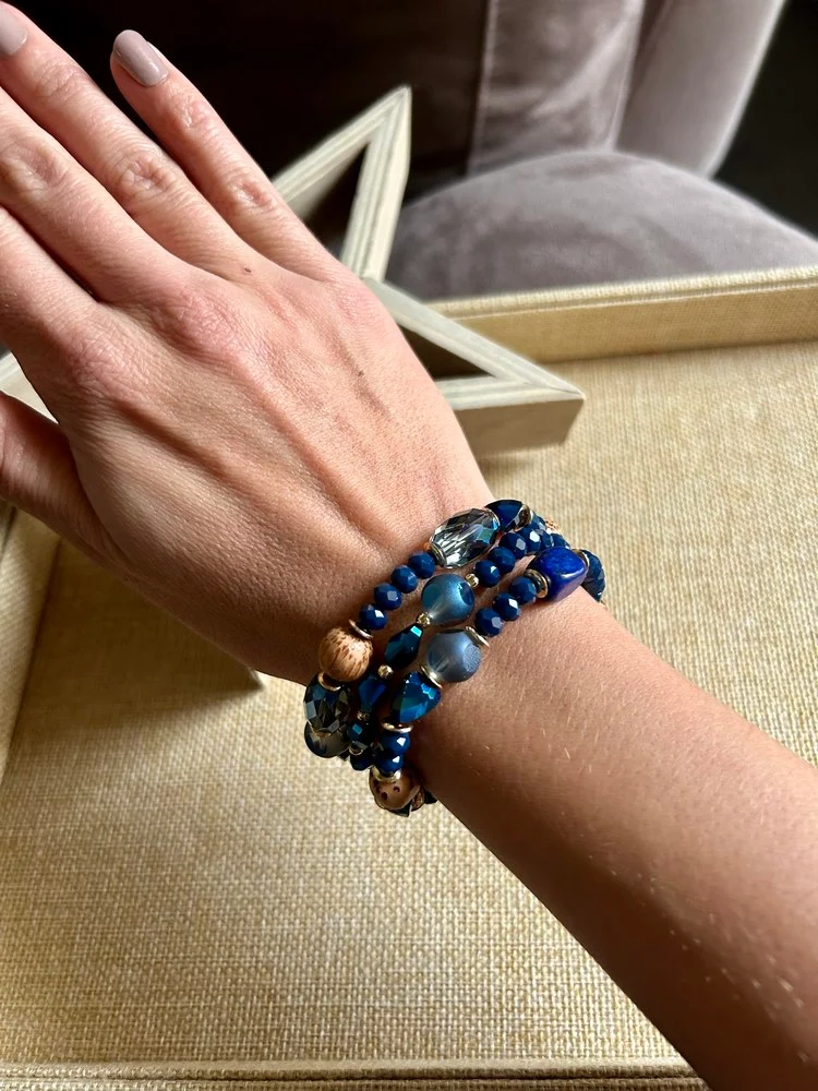 Bracelet 3 brins Sylvio bleu