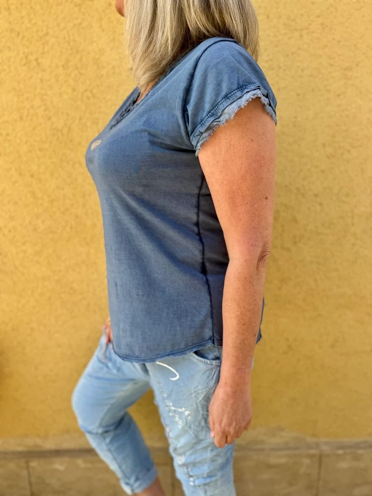 Teeshirt Poisson bleu jean foncé