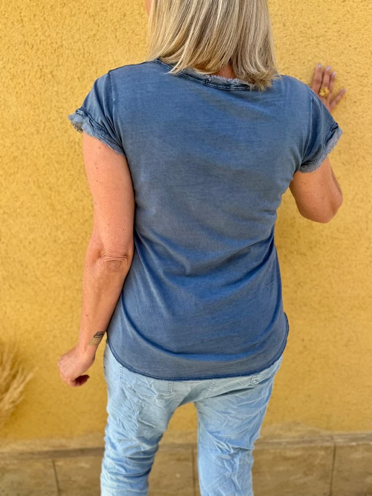 Teeshirt Poisson bleu jean foncé