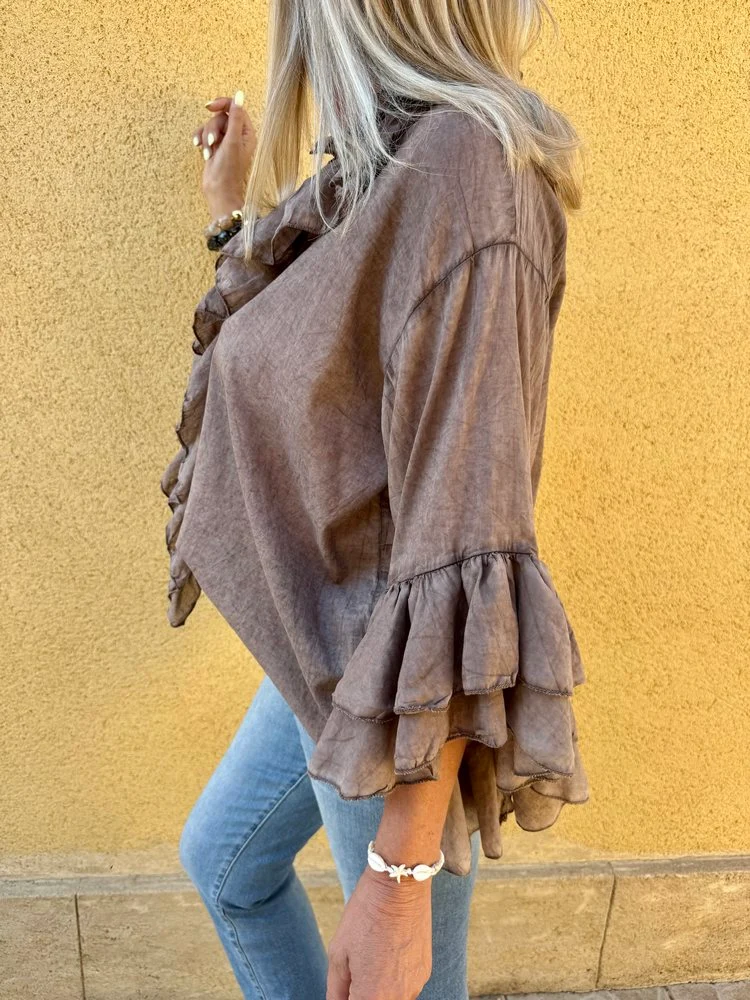 Chemise Lolita marron glacé