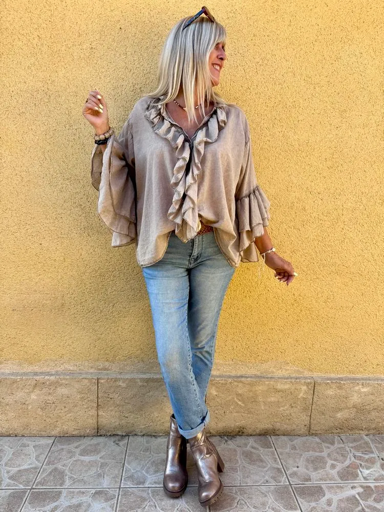 Chemise Lolita taupe