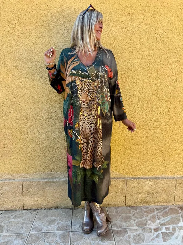 Robe imprimée Valentina Panthère