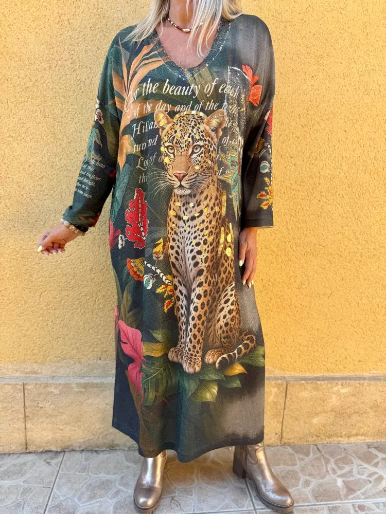 Robe imprimée Valentina Panthère