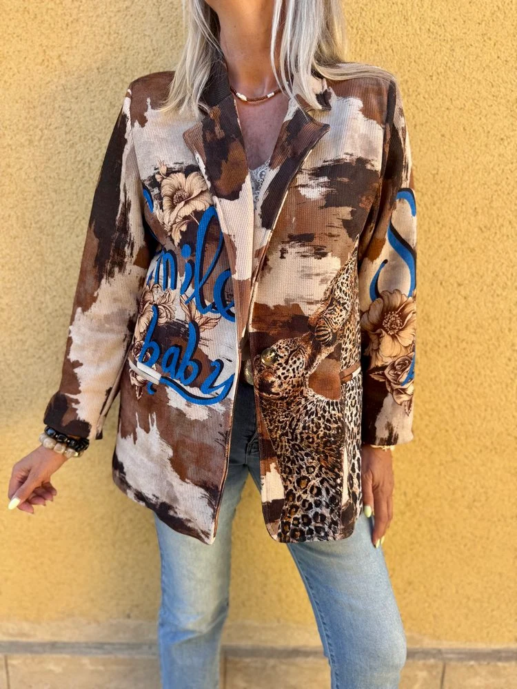 Veste en velours Mina panthère