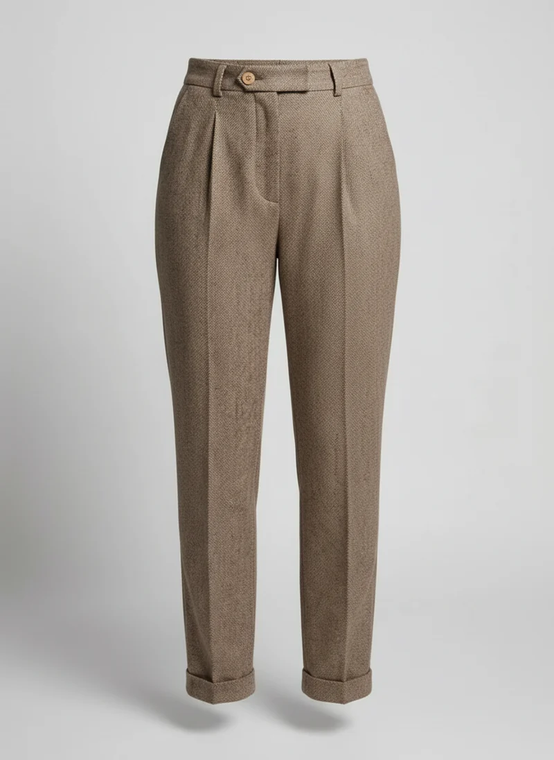 Pantalon taille haute coupe droite confort élégant