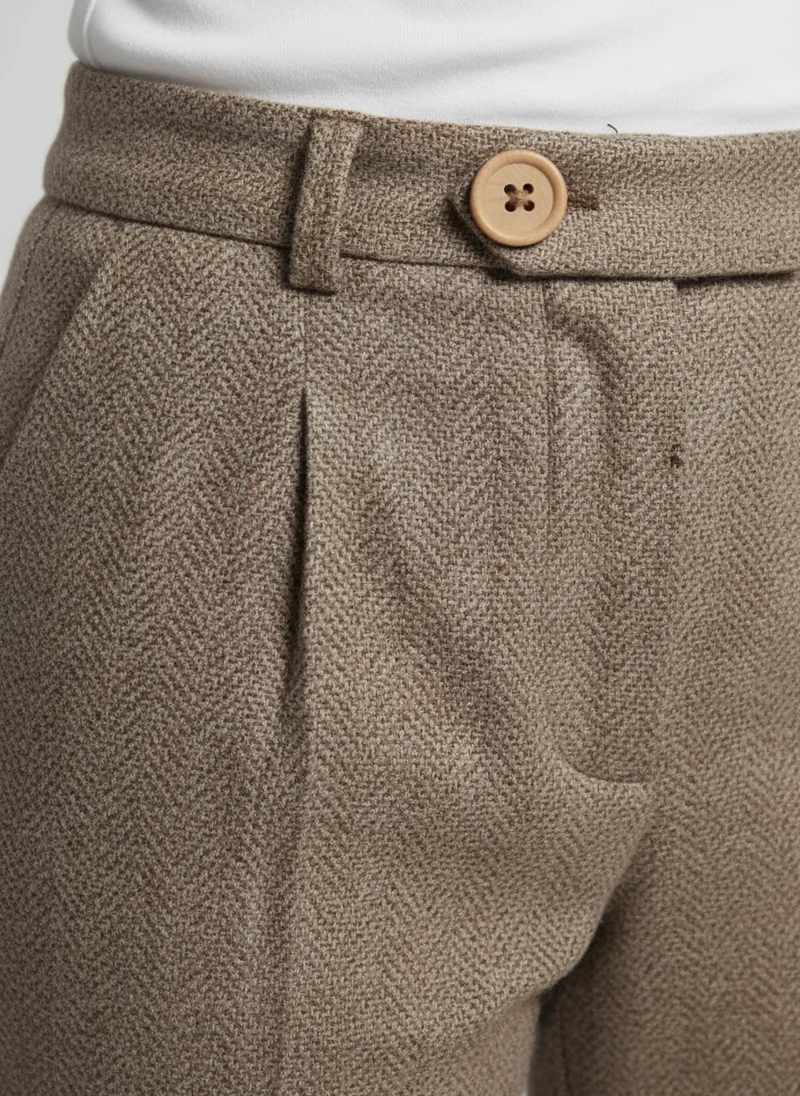 Pantalon taille haute coupe droite confort élégant