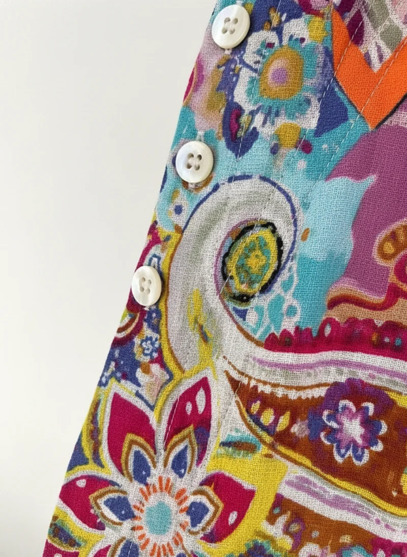 Blouse imprimée à boutons