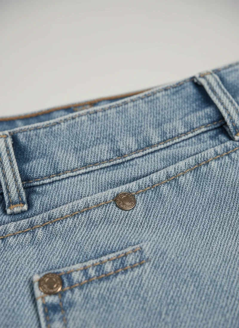 Jean baggy broderie contrastée