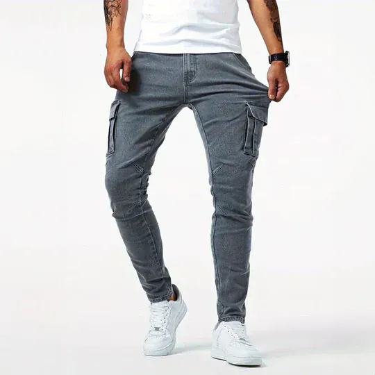 Jean Cargo en Denim Coupe Moderne