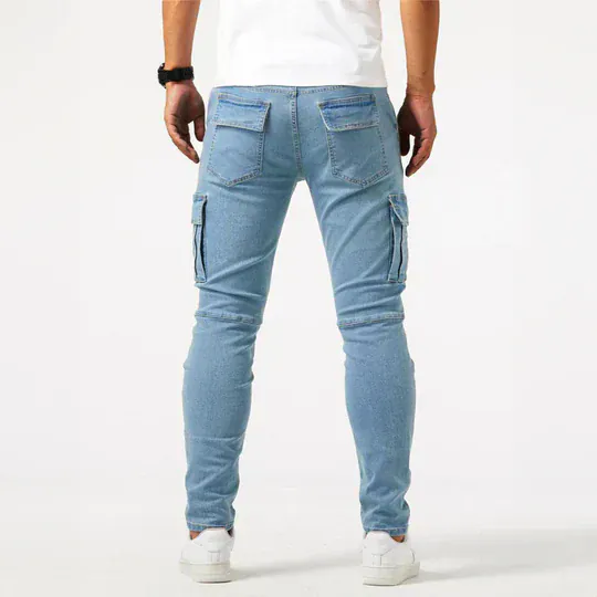 Jean Cargo en Denim Coupe Moderne