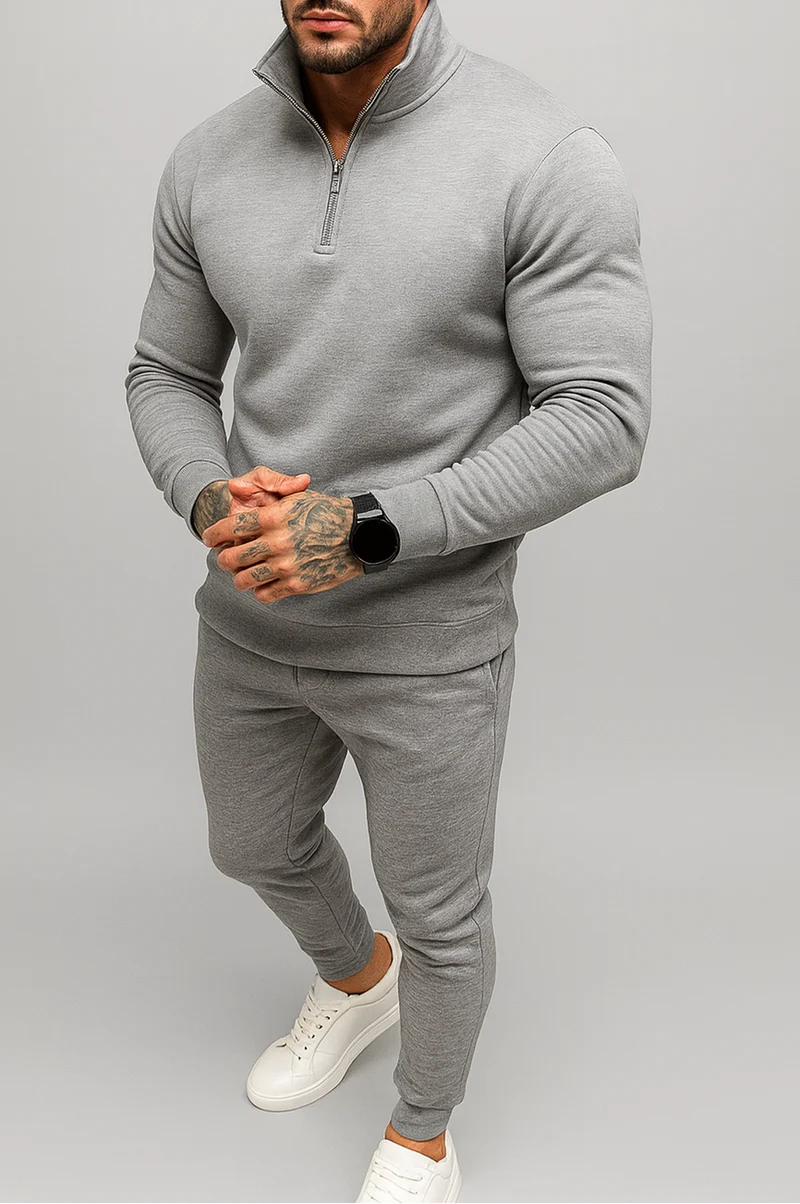Ensemble de Survêtement Homme Demi-Zip et Pantalon Droit