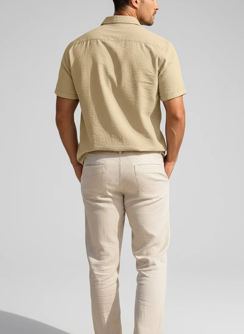 Chemise lin manches courtes