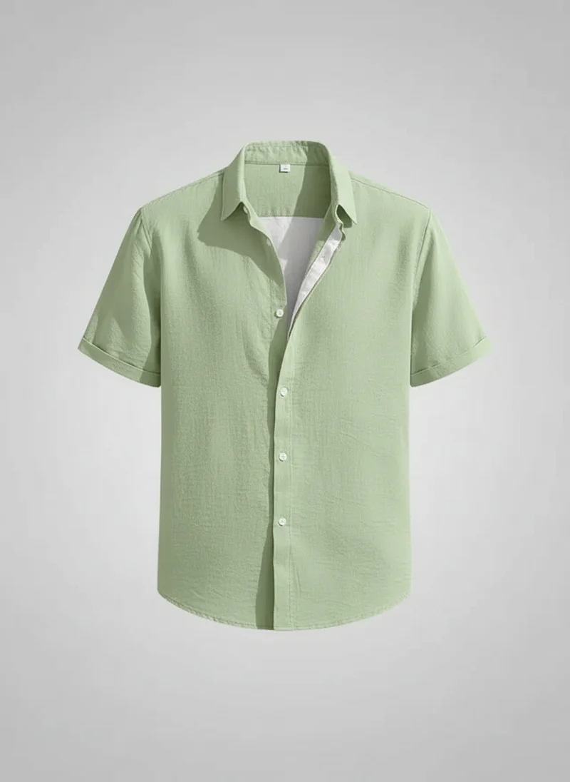 Chemise lin manches courtes