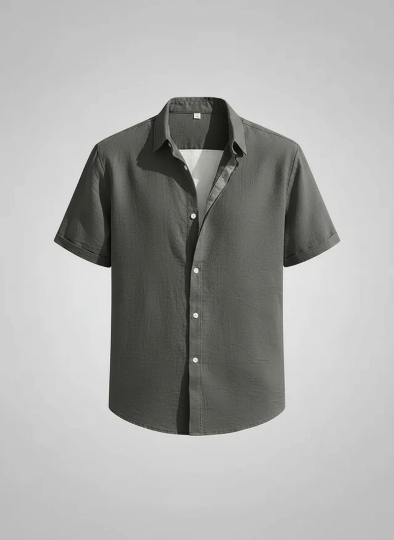 Chemise lin manches courtes