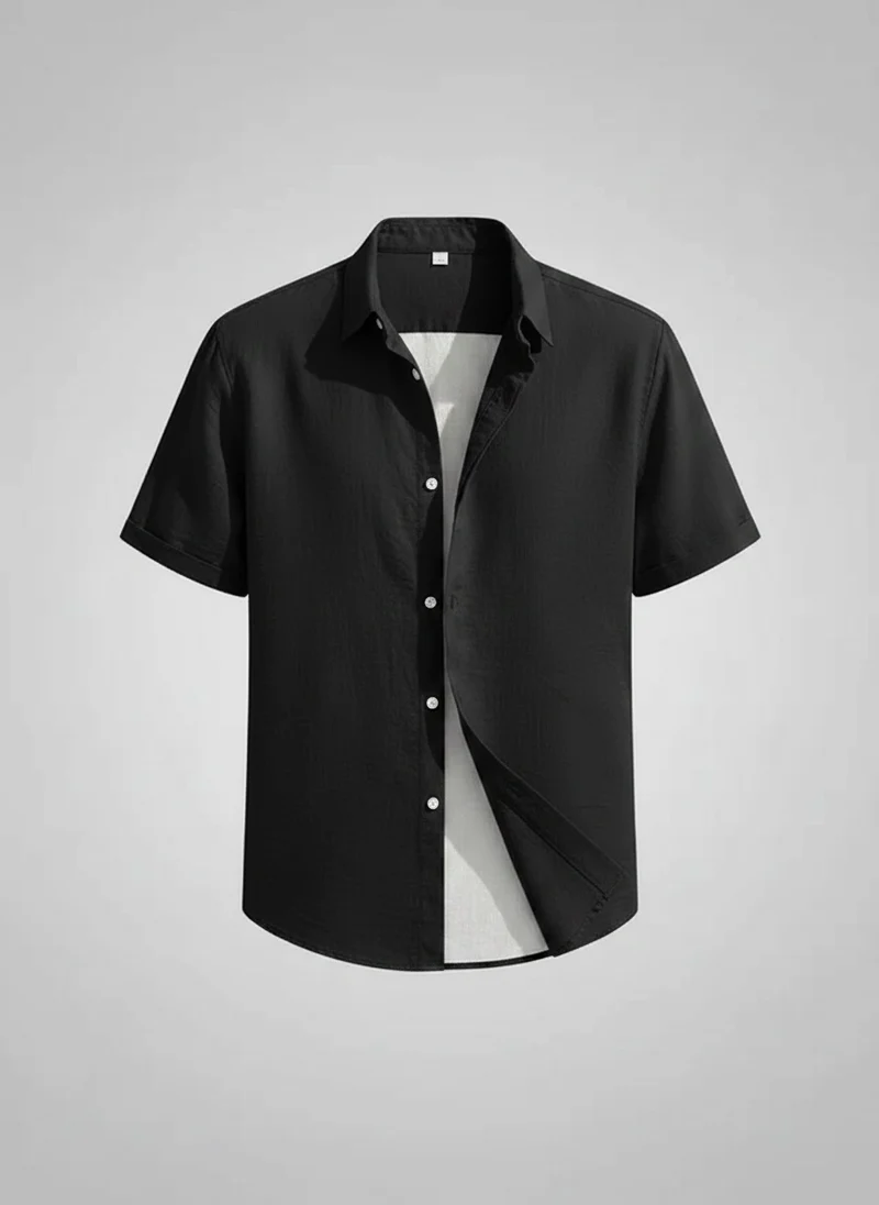 Chemise lin manches courtes