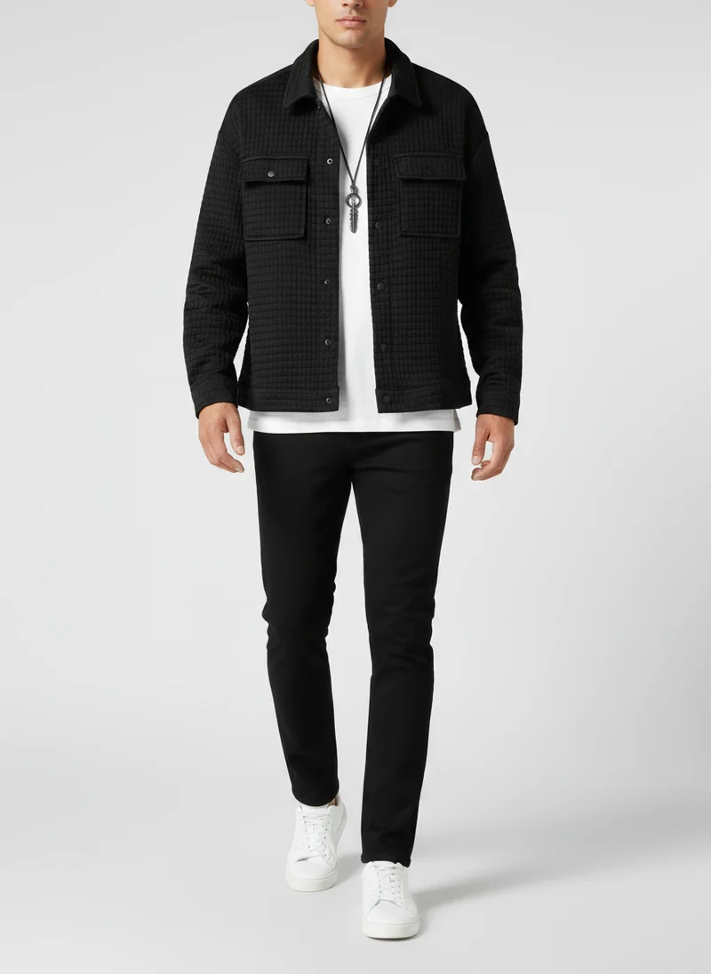 Veste texturée à poches