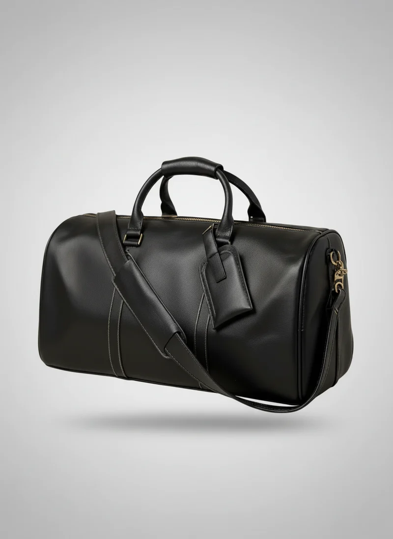 Sac week-end cuir pleine fleur noir élégant