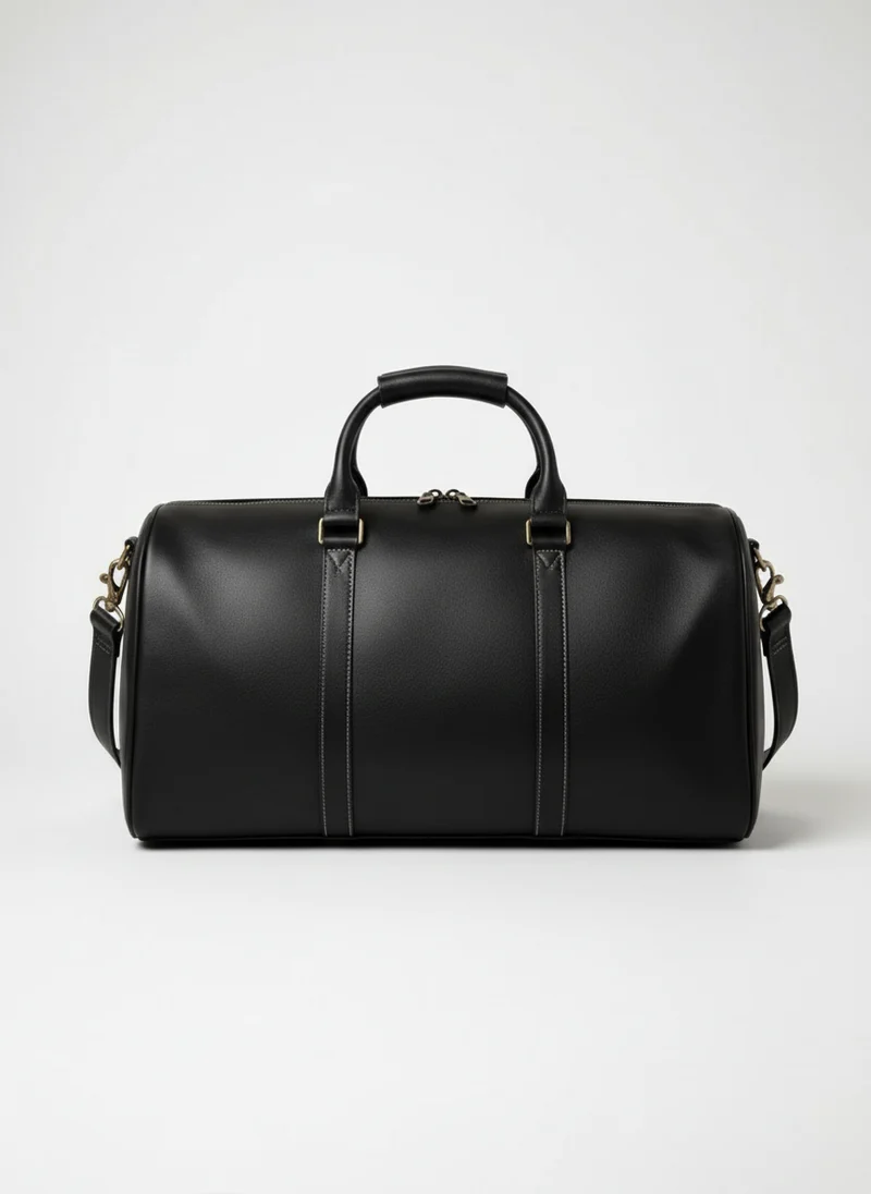 Sac week-end cuir pleine fleur noir élégant
