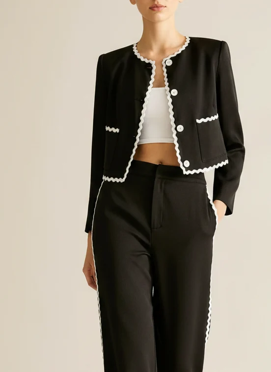 Blazer finition ondulée élégante