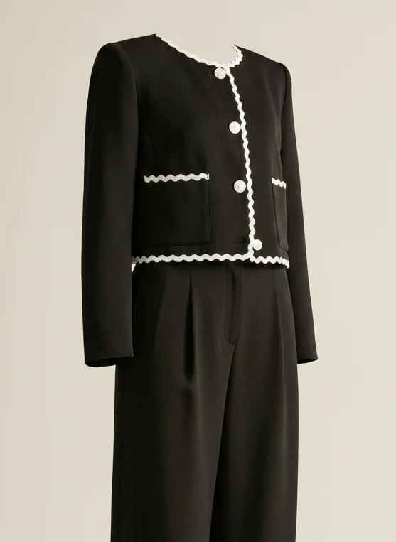 Blazer finition ondulée élégante
