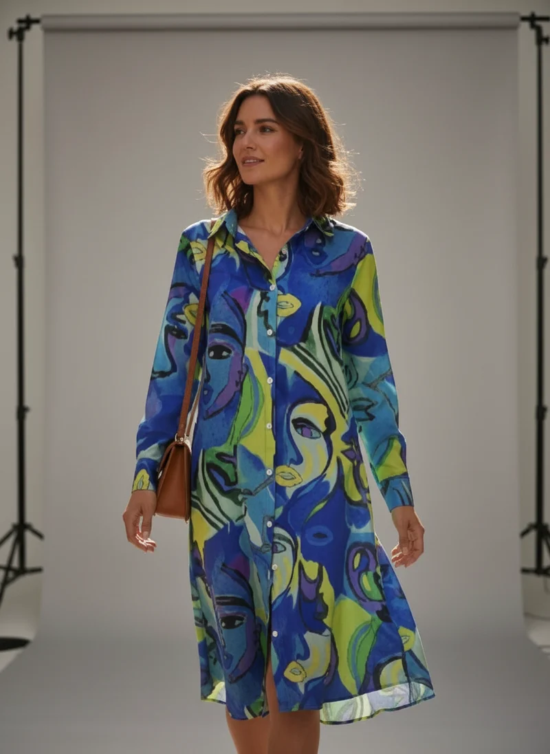 Tunique oversize femme imprimé abstrait – Élégante et confortable