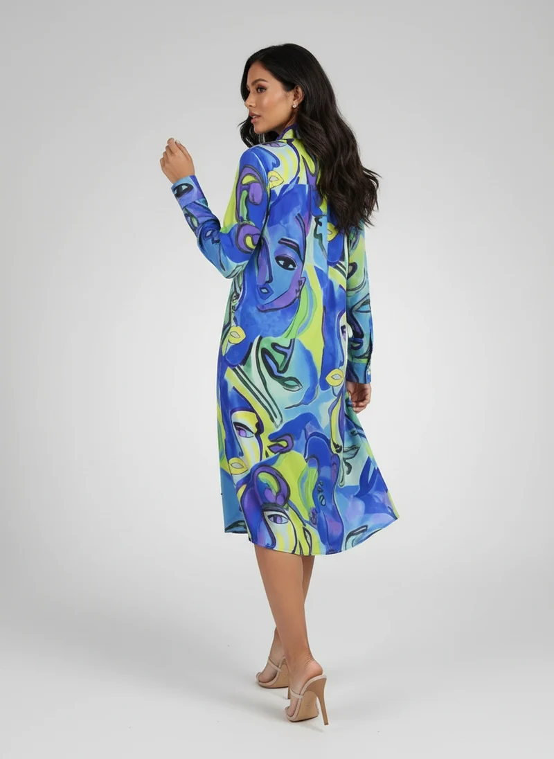Tunique oversize femme imprimé abstrait – Élégante et confortable