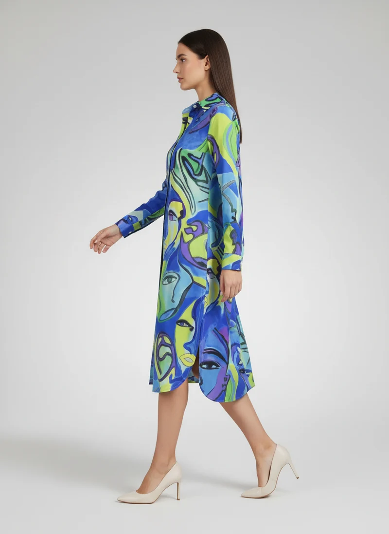 Tunique oversize femme imprimé abstrait – Élégante et confortable