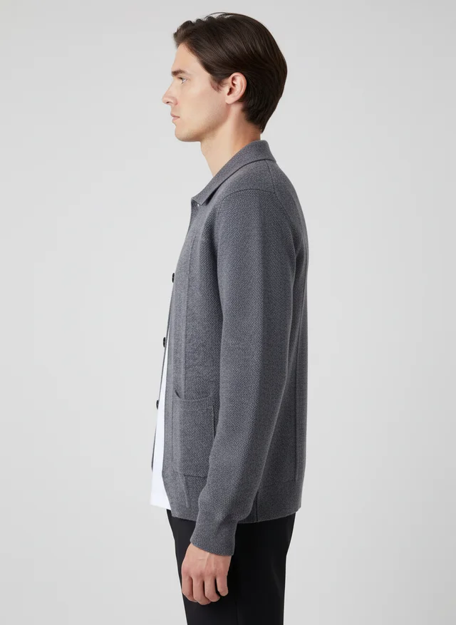 Chemise overshirt en laine mérinos extra-fine pure