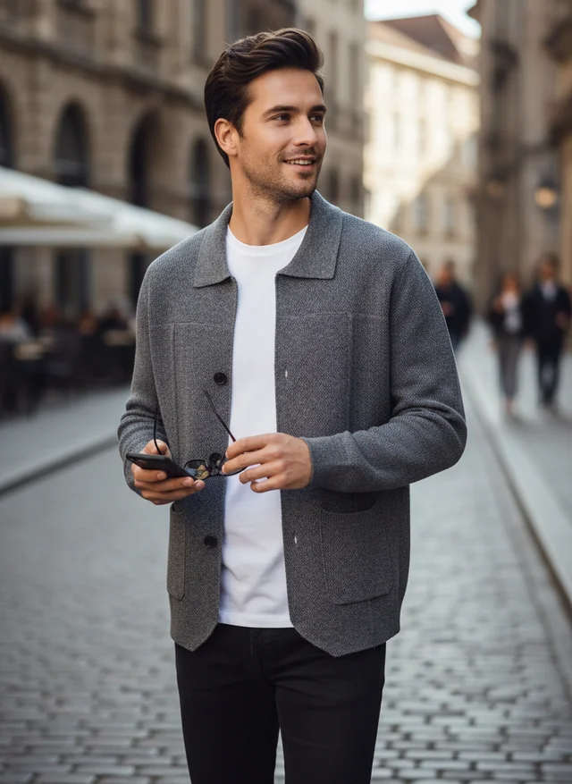 Chemise overshirt en laine mérinos extra-fine pure