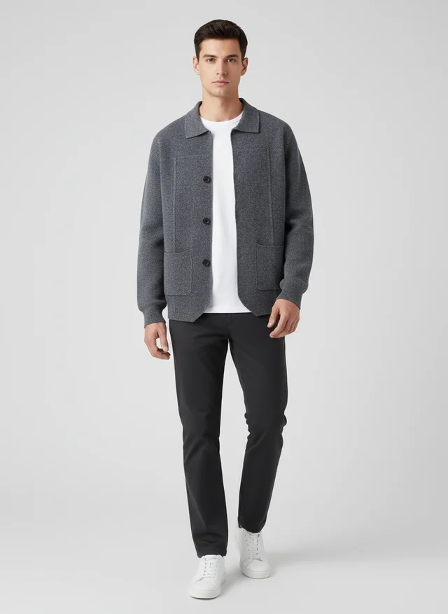 Chemise overshirt en laine mérinos extra-fine pure