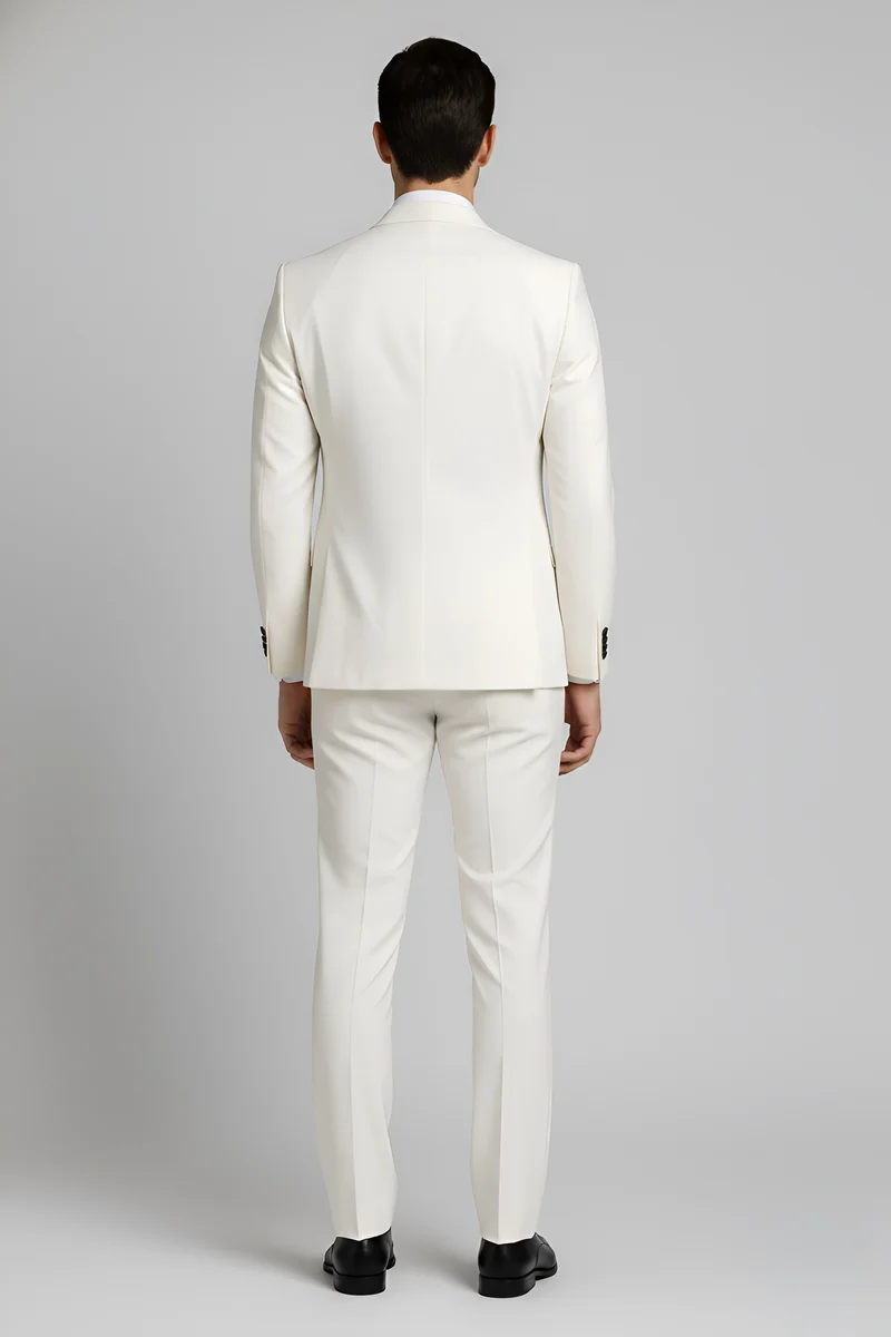 Costume homme classique en mélange de laine avec gilet intégré