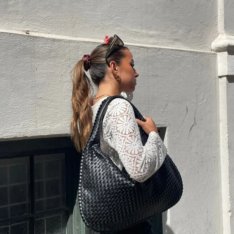 Sac cabas fourre-tout élégant en cuir vegan zippé