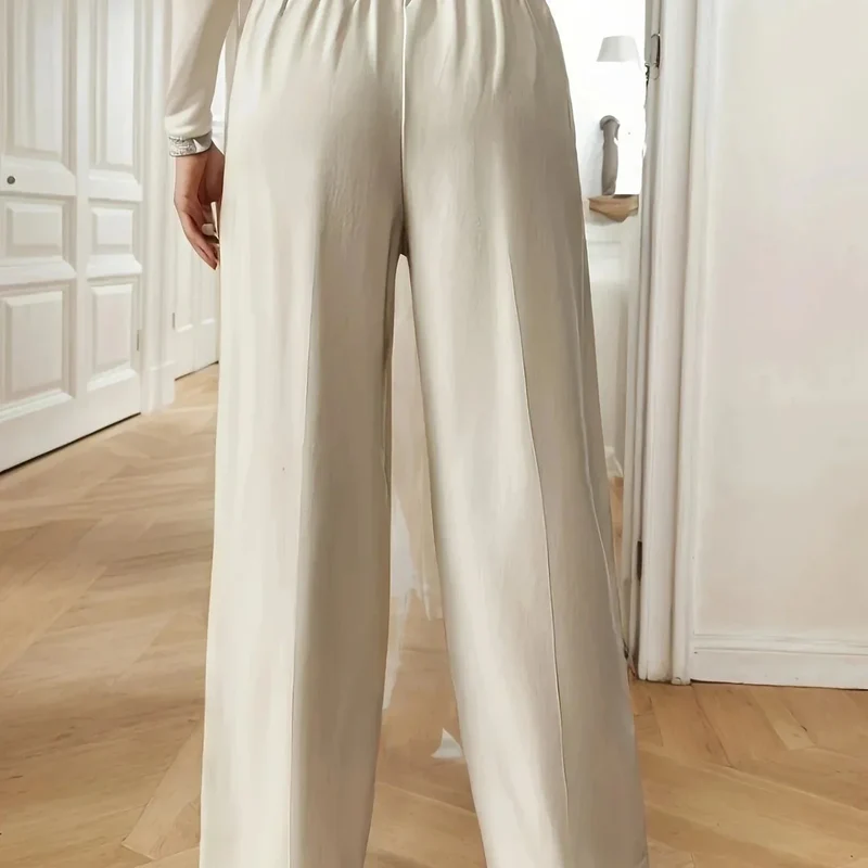 Pantalon Droit avec Ceinture Élastique, Confort et Style au Quotidien