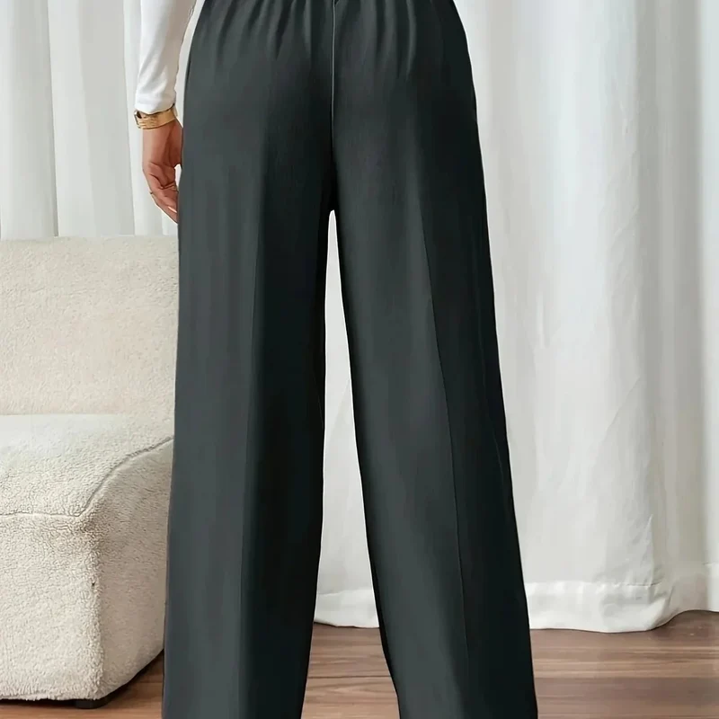 Pantalon Droit avec Ceinture Élastique, Confort et Style au Quotidien