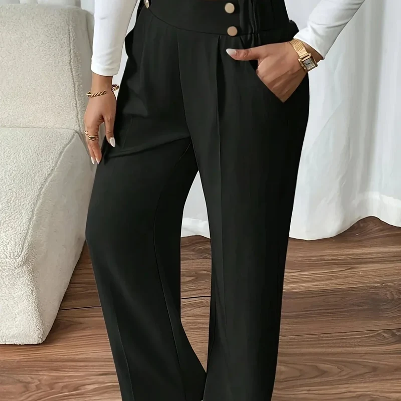 Pantalon Droit avec Ceinture Élastique, Confort et Style au Quotidien