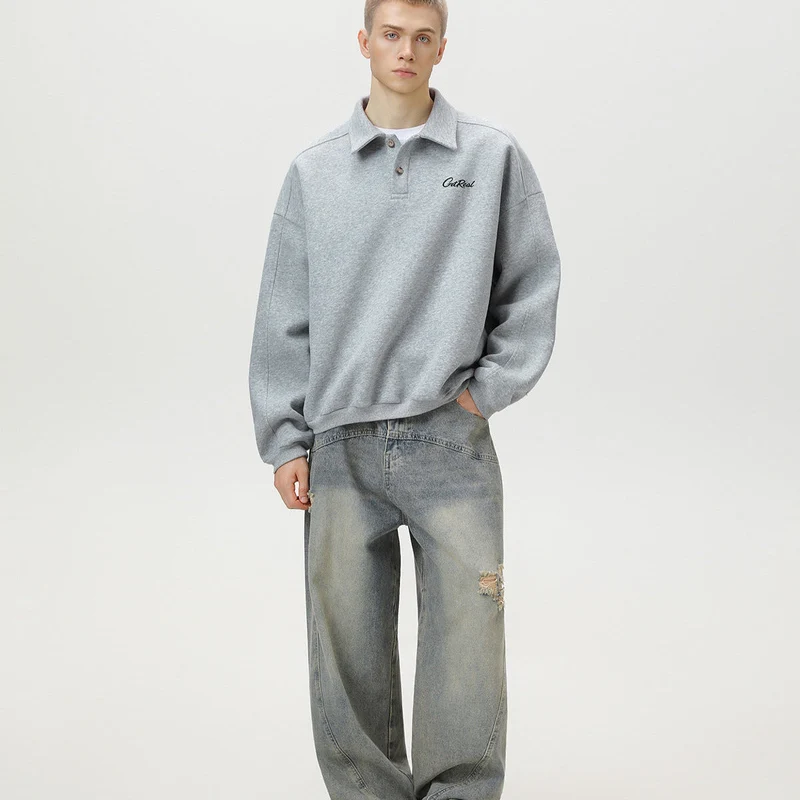Polo Oversize en Maille Brodée – Style Casual Chic