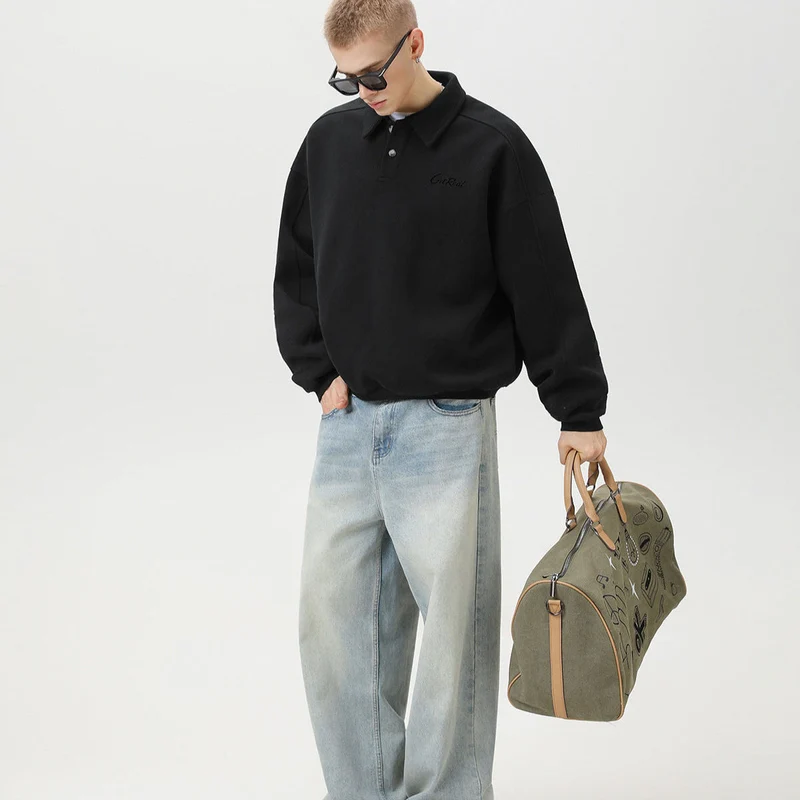 Polo Oversize en Maille Brodée – Style Casual Chic