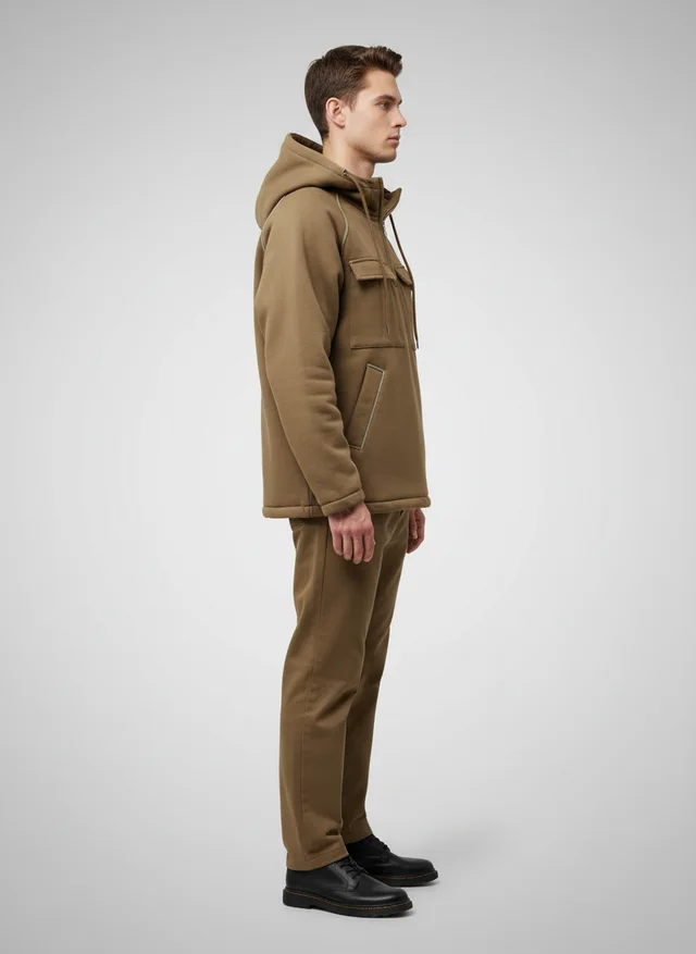 Sweat à capuche homme multi-poches automne-hiver