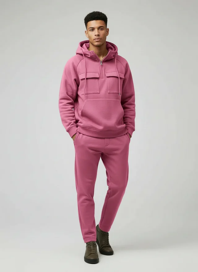 Sweat à capuche homme multi-poches automne-hiver