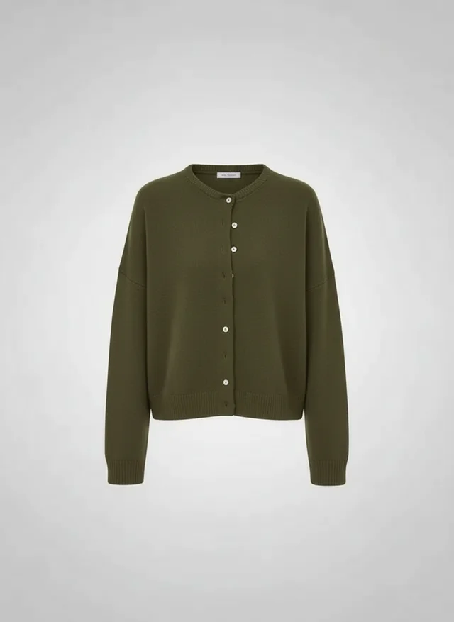 Cardigan tricot boutonné femme coupe ample manches longues