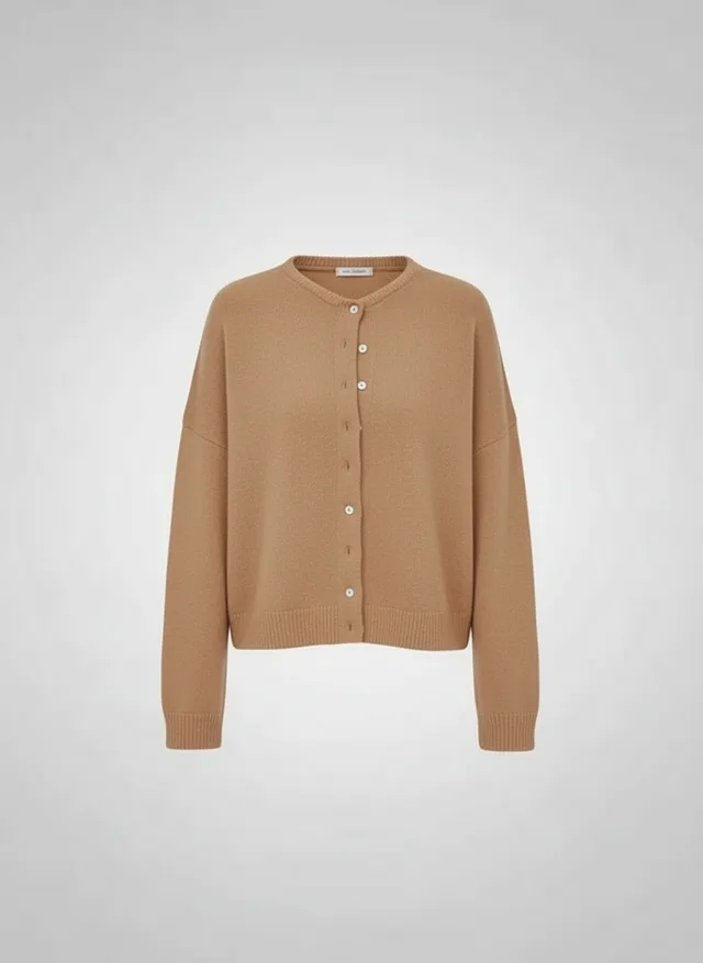 Cardigan tricot boutonné femme coupe ample manches longues