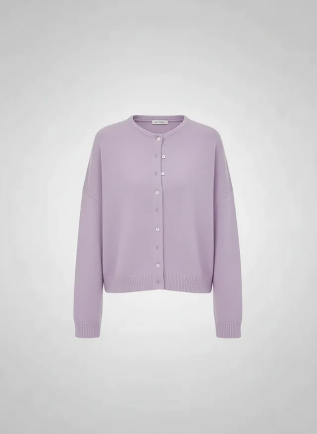 Cardigan tricot boutonné femme coupe ample manches longues