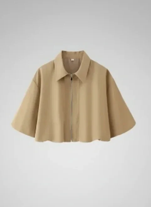 Ensemble Jupe Plissée et Veste Courte Zippée Moderne