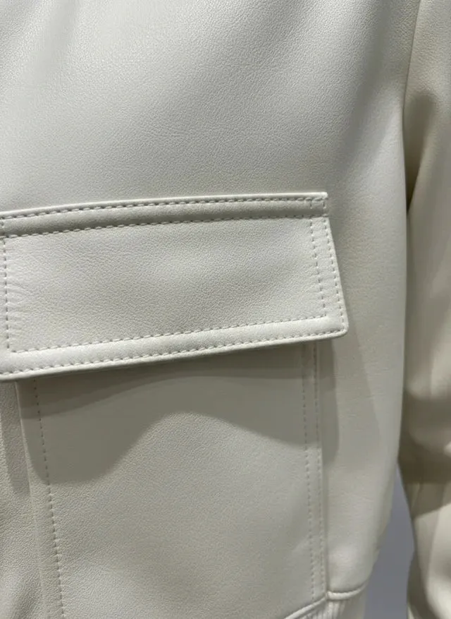 Veste Bomber Vintage Chic à Poches et Manches Longues