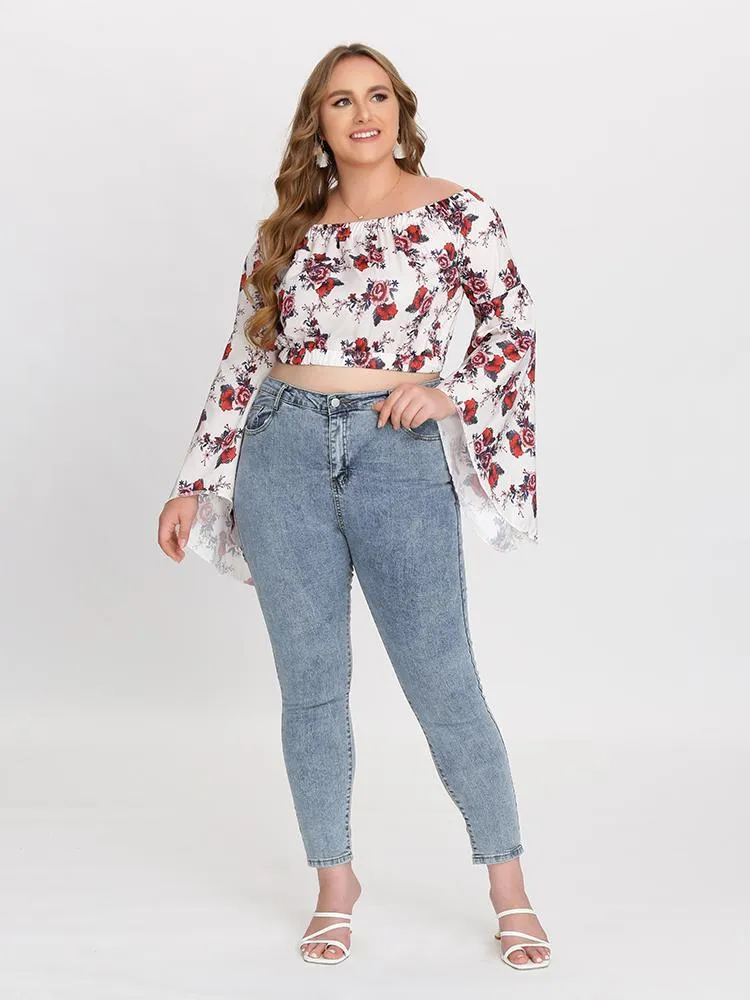 Floral Flared Sleeve Blouse
