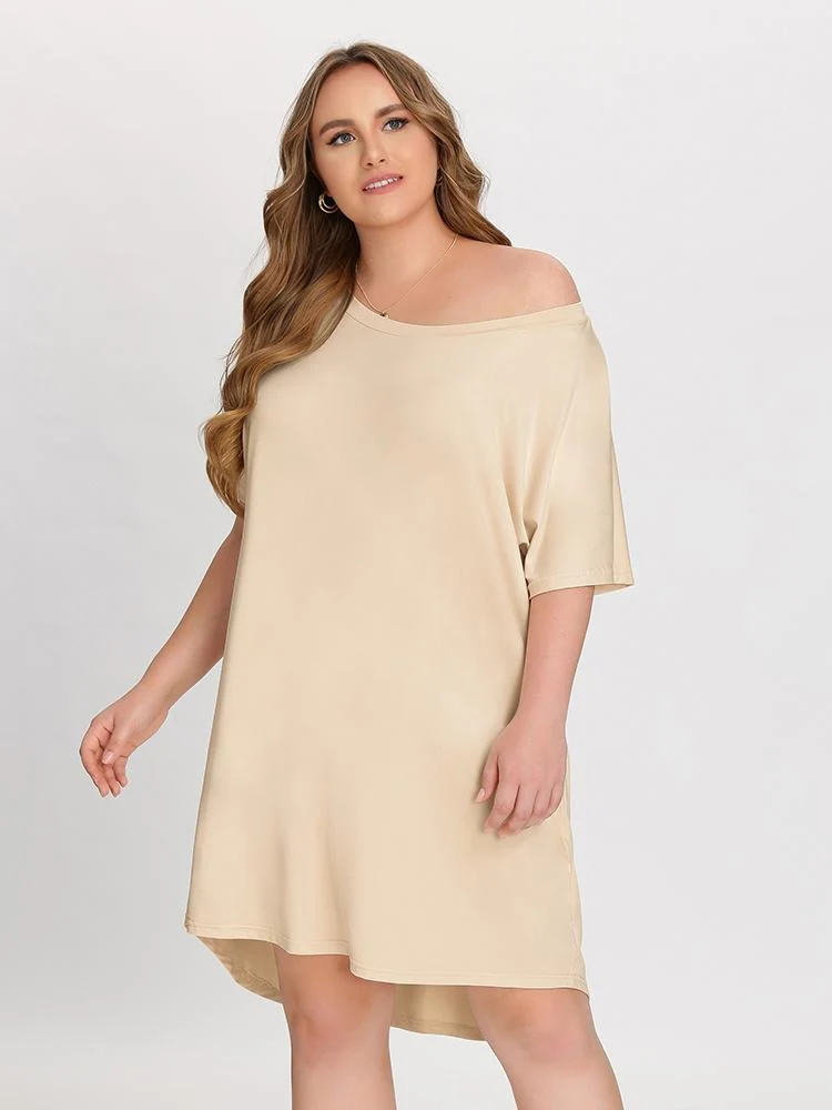 Solid Round Neck Dress