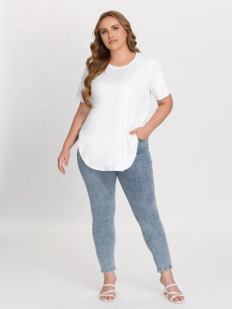 Solid Slit Side T-shirt