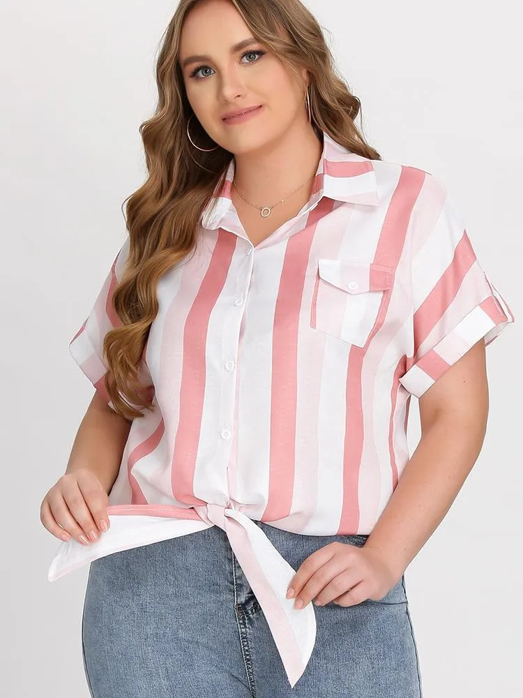 Stripe Knot Chest Pocket Shirt