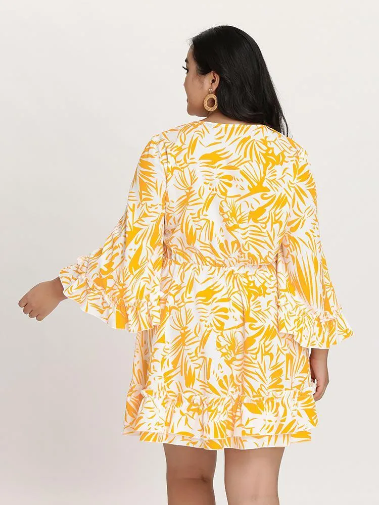 Bell Sleeve Trim Dress